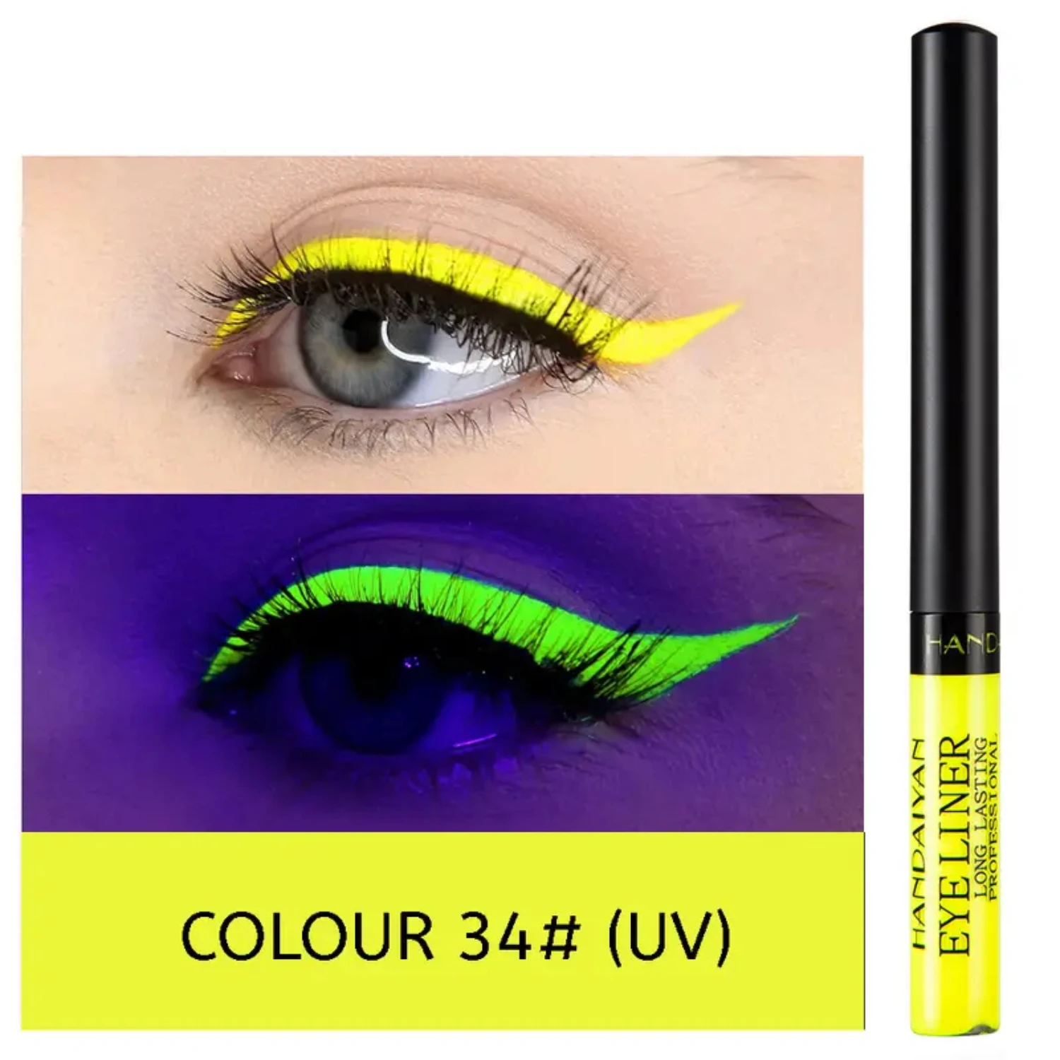 Eyeliner liquido opaco colorato - Eyeliner fluorescente arcobaleno ad asciugatura rapida - Penna eyeliner impermeabile vibrante per apparecchi di precisione