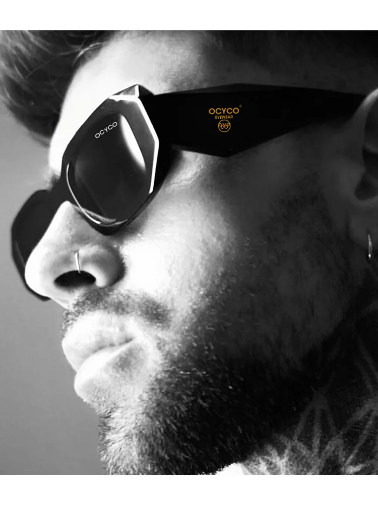 OCYCO Punk Designer Classic Square, European and N Style Ladies Sunglasses Women Vintage Irregular Square Ladies Sun Glasses Men