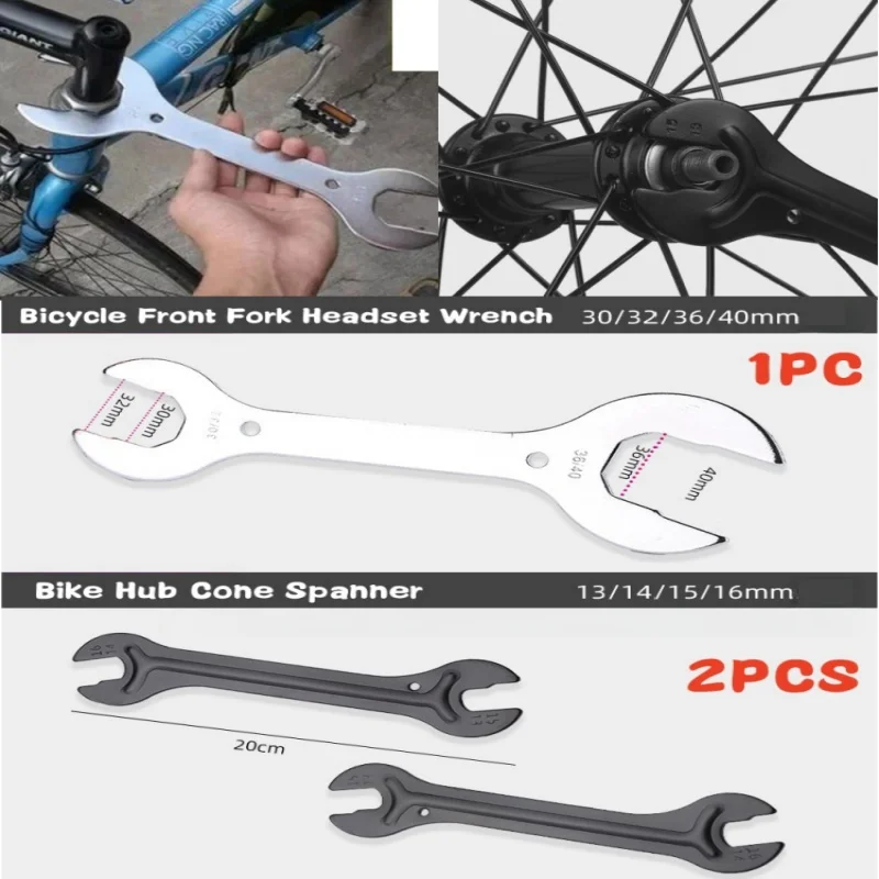 Bike Hub Cone Spanner 13/14/15/16mm Bicycle Front Fork Headset Wrench 30/32/36/40mm Portable Mountain Bike Repair Tools Accesory