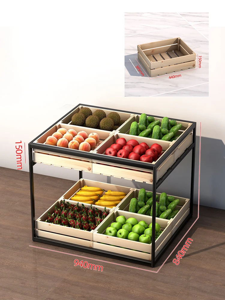 Fresh Supermarket Fruit and Vegetable Display Shelf Convenience Store Vegetable and Fruit Shelf Fruit