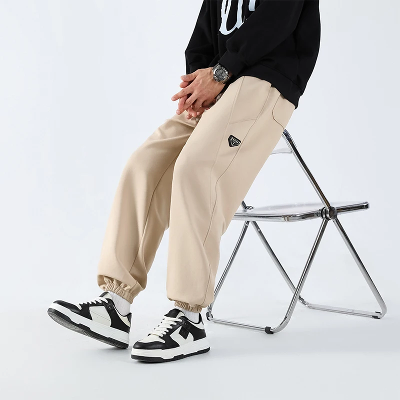 Pantaloni da uomo taglie forti L-10XL Vita elastica Vestibilità ampia Sport Gambe lunghe Moda casual Primavera Autunno Cotone Abbigliamento maschile 175KG