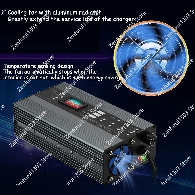 شاحن بطارية ليثيوم أيون/ليثيوم - مراجعة 72V 15A Fast Charger وسعره
