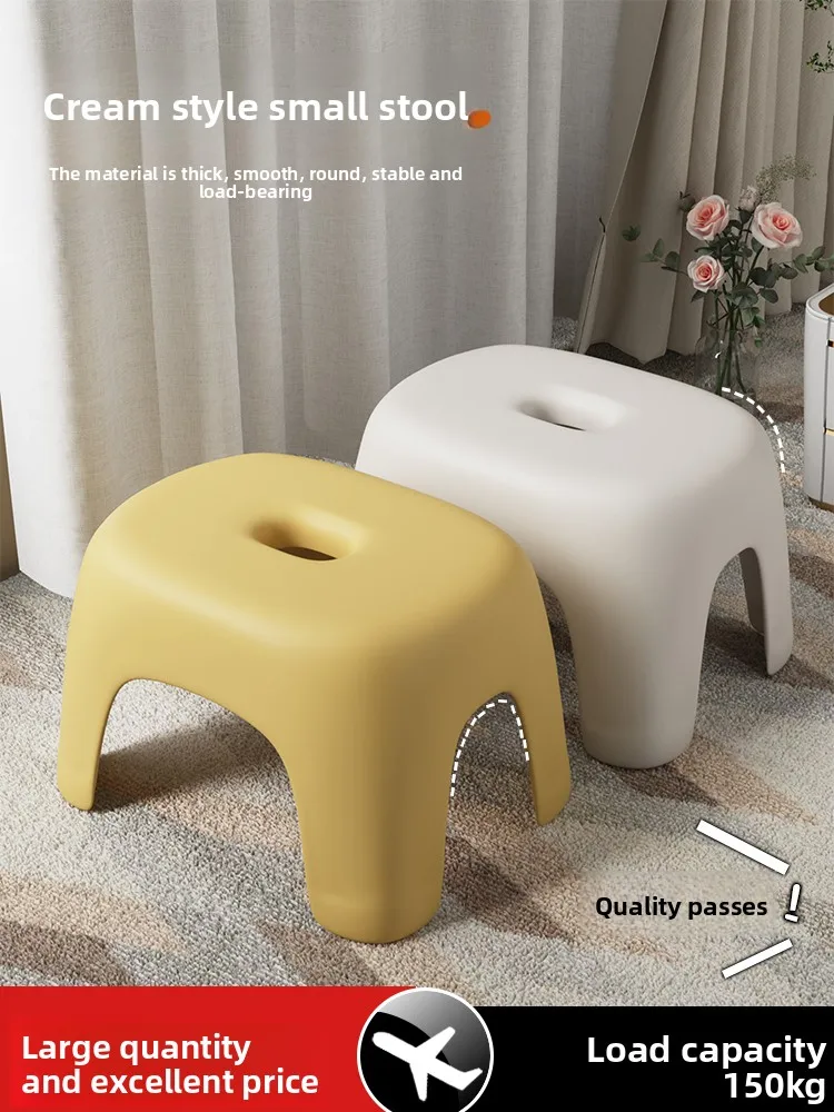 

Simple Household Shoe Changing Stool Flat Stool Backrest Pulley Living Room Universal Wheel Rotating Low Stool New