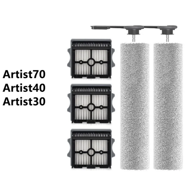 NOCM Brush Roller&Filter Replacement For Tineco Artist70/40/30 Steam Cordless Wet Dry Vacuum Floor Scrubber Cleaner Parts