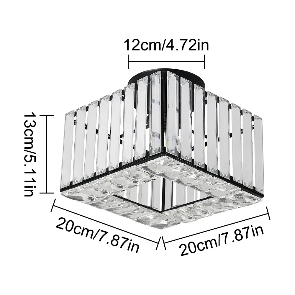 Vinilky Moderne Kristall-Deckenleuchte, Unterputz-Deckenleuchter, Lampe, LED, Schlafzimmer, Flur, Eingang, Beleuchtung, E27, Gold, Schwarz 6