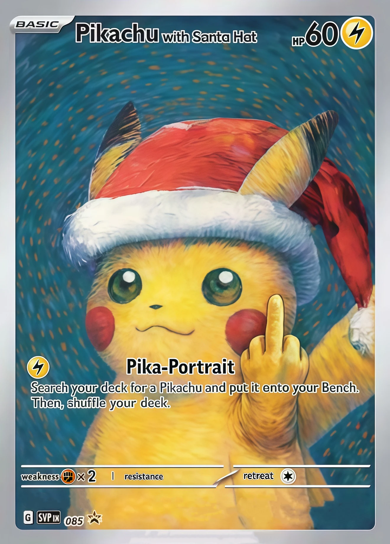 Diy Self-control Ptcg  Pokemon Eevee Vincent Van Gogh Pikachu  Fan Art Trading  Card Anime Collection Cards Toy