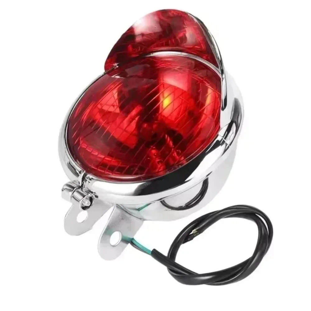 1/2Pcs Chrome Red Lens Motorcycle Driving Passing Spot Fog Light Front Headlight