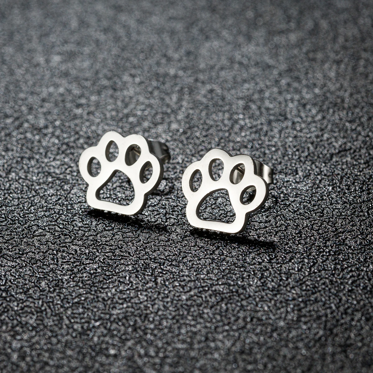 Tiny Dog And Cat Paw Piercing Stud Earrings For Women Stainless Steel Puppy Cute Earrings Jewelry Accessories Pircing Oreja