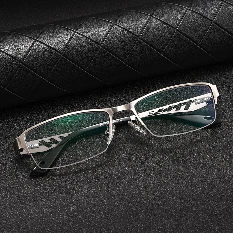 Automatisch Anpassende Photochrome Multifokale Lesebrille für Herren Progressive Anti-Blaulicht Geschäftsbrille Halbrahmen +4.0 – Detail 3