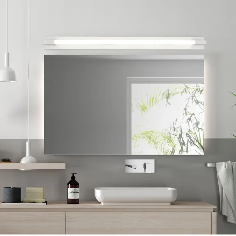 Modern Wall Lamp Minimalist Bathroom Black White LED Lights Strip Mirror Lamp Bathroom Lamp Simple Mirror Front Light Sconce