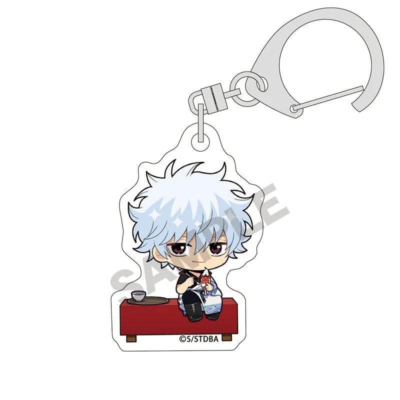 Anime Gintama Rest Series Q-Style Sakata Gintoki Shimura Shinpachi Acrylic Pendant Keychains Bag Decorations