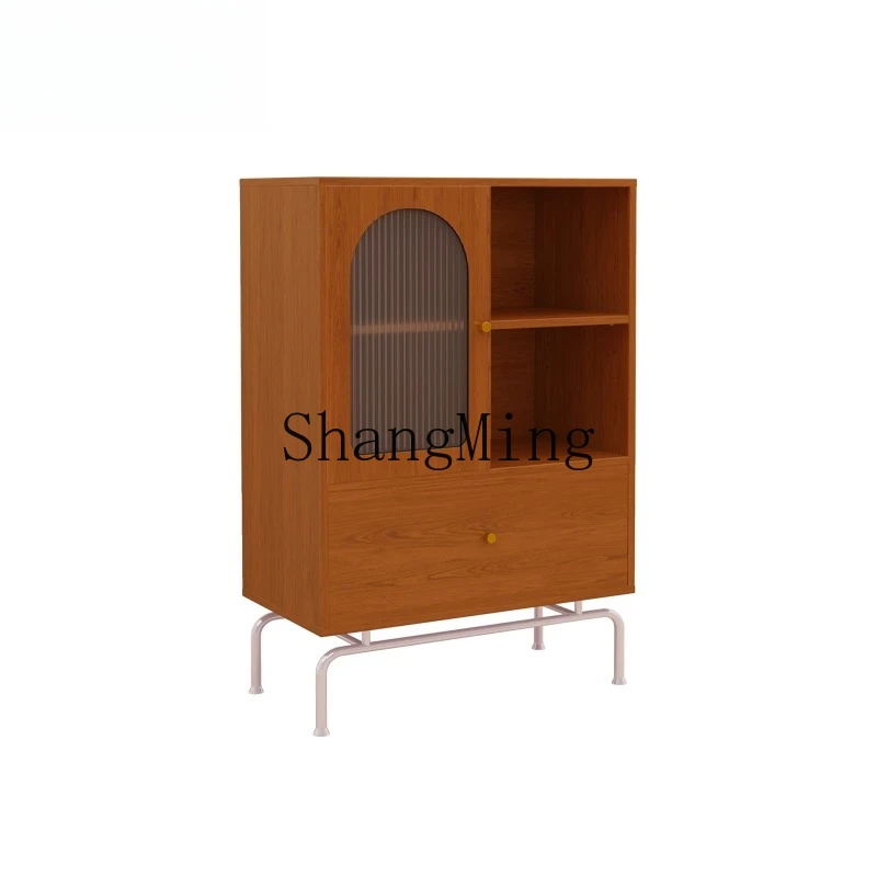 

CL Retro Storage Integrated Shelf Home Living Room Sofa Side Cabinet Storage TV Side Cabinet