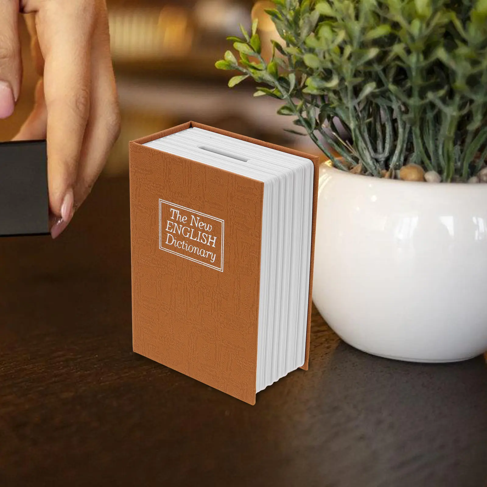 Classical Book Piggy Bank Lock Book Safe Box Vintage Storage Jar Decorative Coin Holder Money Pot Desktop Savings Box