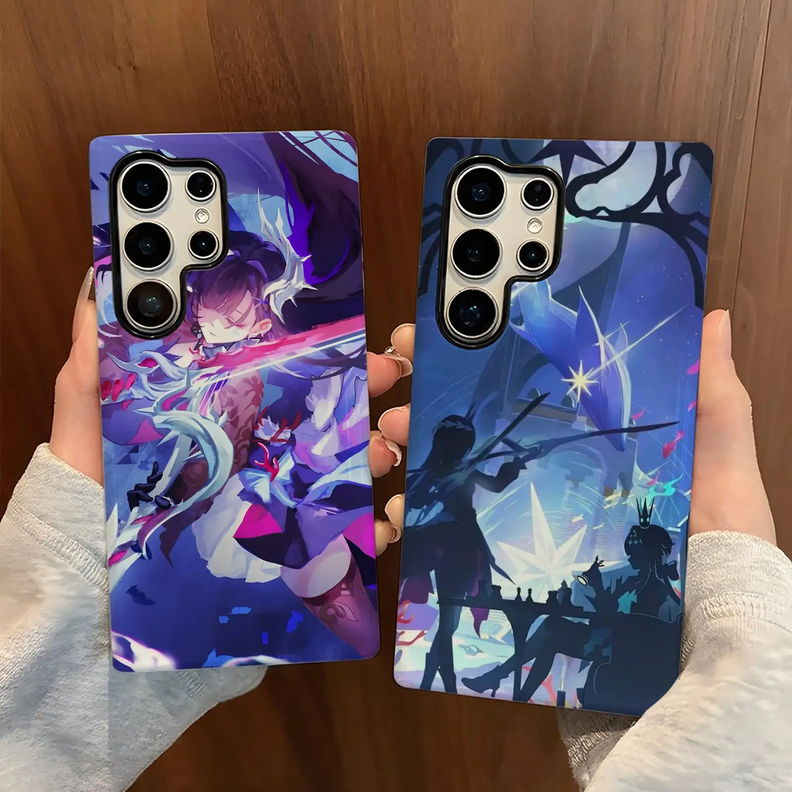 Phone Case For Samsung Galaxy S26 25 S24 S23 S22 S21 Ultra Glossy Film Phone Case Honkai Star Rail Evernight