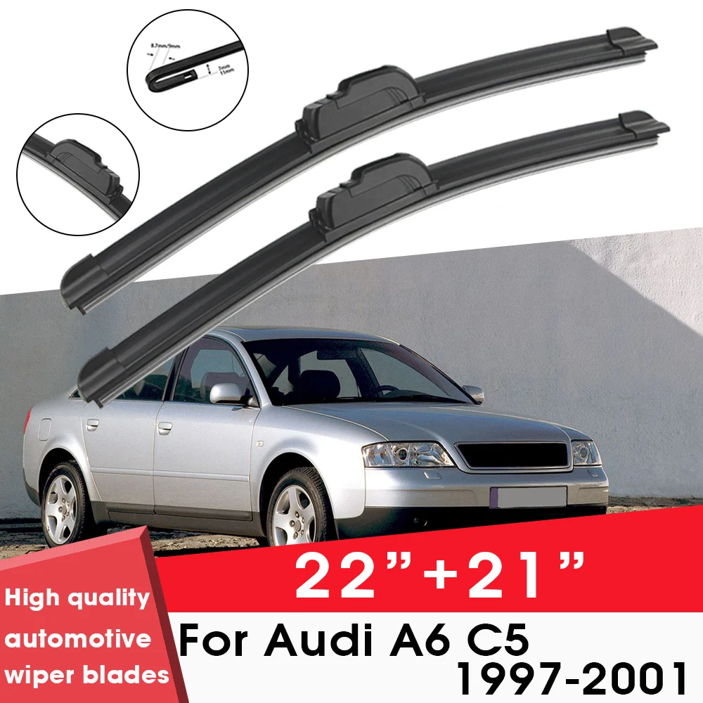 

Car Wiper Blade Blades For Audi A6 C5 1997-2001 22"+ 21" Windshield Windscreen Clean Naturl Rubber Cars Wipers Accessories