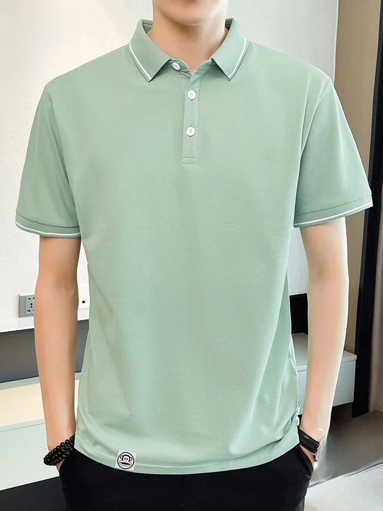 

Мужская летняя тонкая повседневная свободная футболка из ледяного шелка с коротким рукавом: комфортная, дышащая, модная, хлопковая