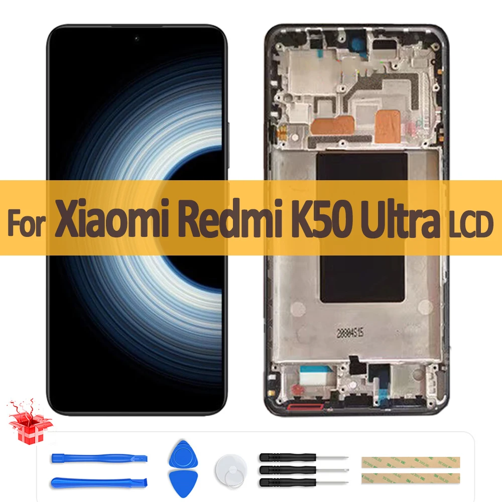 6.67\'\' OLED For Xiaomi Redmi K50 Ultra LCD Display Touch Screen For redmi K50Ultra 22081212C LCD Digitizer Assembly Parts