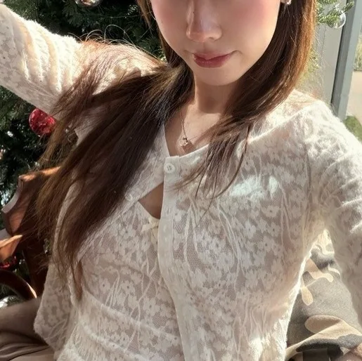 

Heavy Embroidery Lace Short round Neck Open Cardigan Two-Piece Set Lightweight Spring Fashion for Women Office Commute Suitable