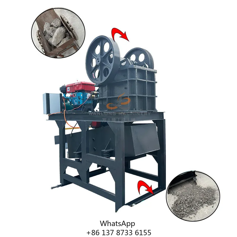 Excavator Plant Portable Machinery Diesel Mini Mesin Jaw Crusher Stone Crusher Line