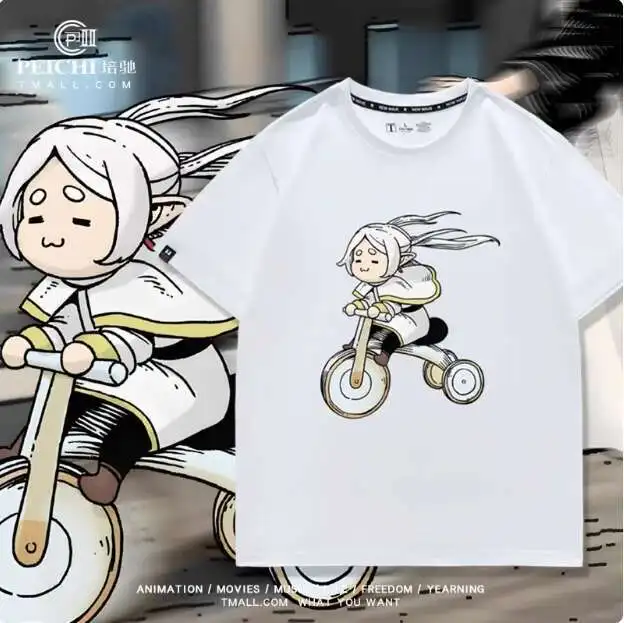 

Anime Frieren: Beyond Journey's End Fern Short Sleeve T-Shirt Summer Cosplay Costume Casual Student Loose Tops anime