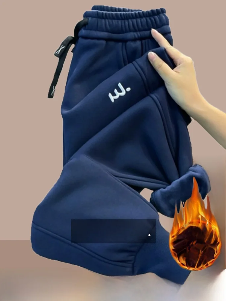 

Women's Thiened Fce Sweatpants High Waist Cuffed Harlan Pants Korean Sle Commute Faion Nine Points Pants