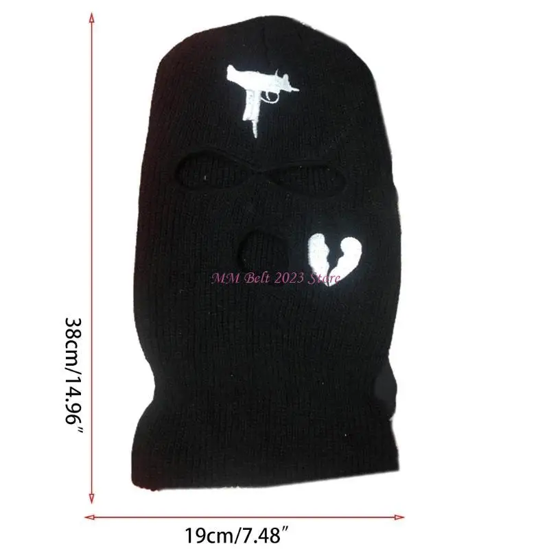 49ME تزلج متماسكة قبعة الإبداعية 3 حفرة كامل الوجه قناع قبعة يندبروف قناع ثلاثة العين قبعة الدراجات قناع قبعة متماسكة في الهواء #6