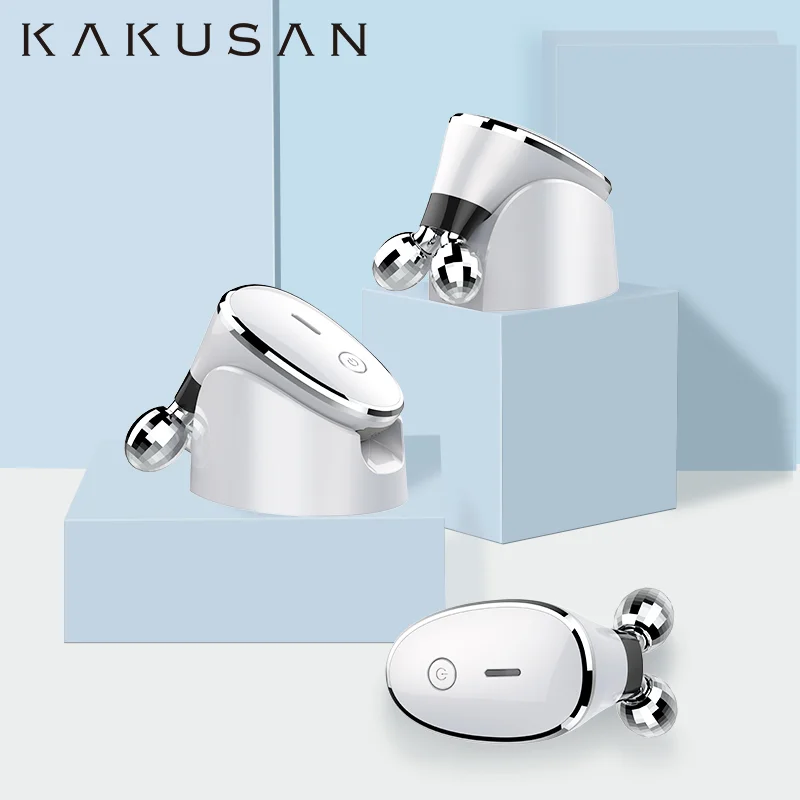 KKS EMS Mesin Pengencang Leher Arus Mikro Wajah Pengangkat Bentuk V Rol Kecantikan Pelangsing Wajah Perangkat Kecantikan Penghilang Kerut