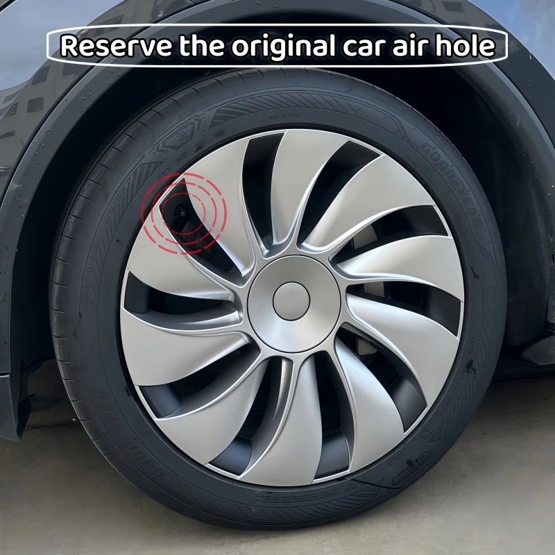 4er-Set für neue Tesla Model Y 2025-2026 Juniper 19-Zoll Turbine-Style Radkappen Zubehör Radabdeckungen – Detail 7