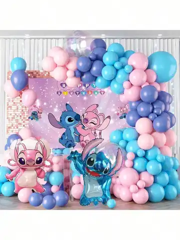 1 सेट डिज्नी 123 पीस लिलो और स्टिच थीम हैप्पी बर्थडे लेटेक्स बैलून सेट फैमिली बर्थडे पार्टी डेकोरेशन लेटेक्स बैलून 10 best sales डेको सिलाई - №1