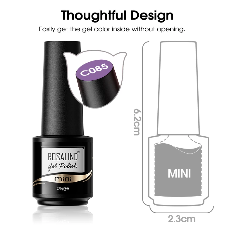 ROSALIND-esmalte en Gel para manicura de uñas, barniz híbrido Multicolor, semipermanente con Base de imprimación, parte superior mate