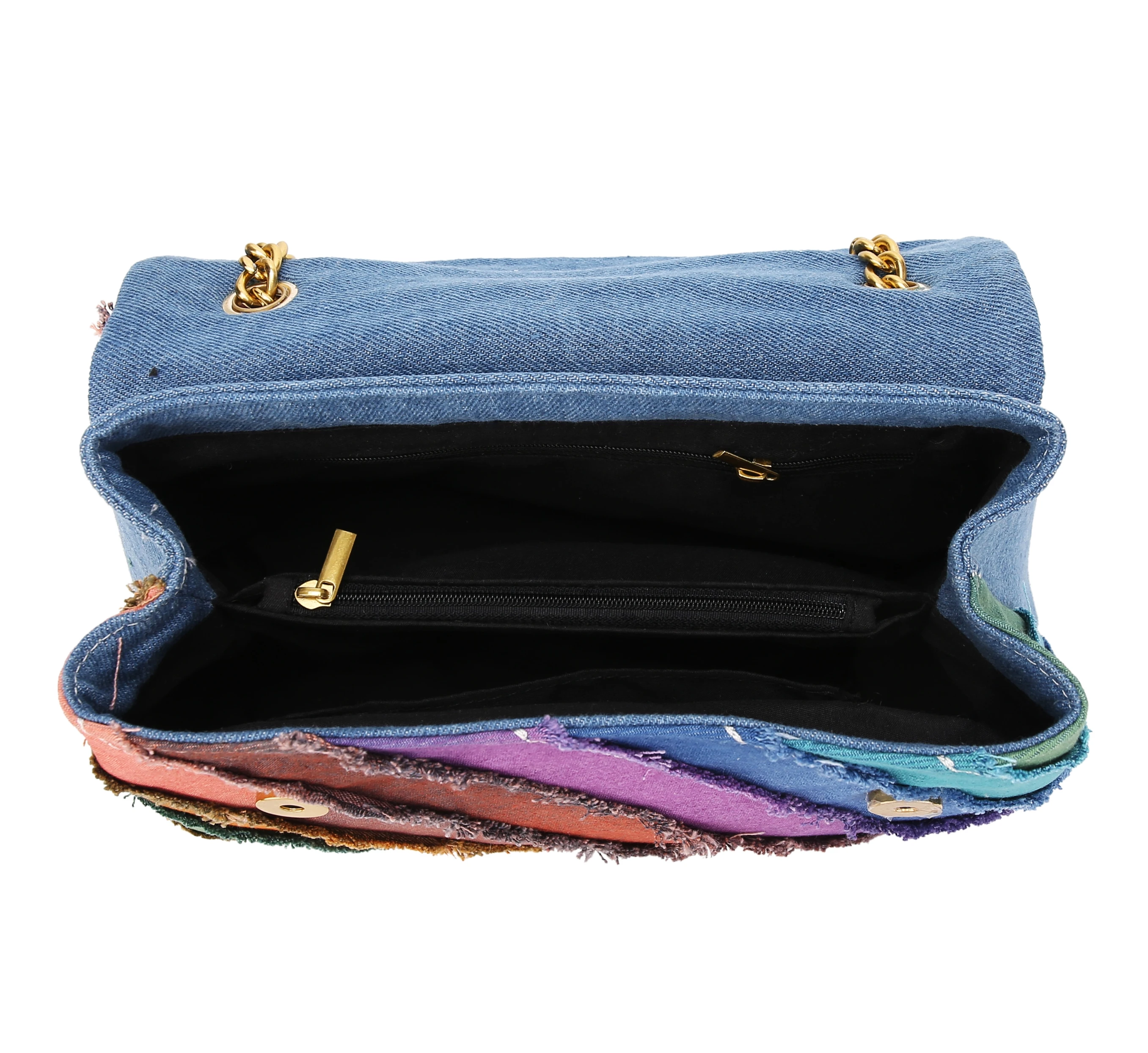 Torebka damska Wash Denim w splocie Torebka z nadrukiem Łącząca torba na ramię Patchwork Jean Lady Bag