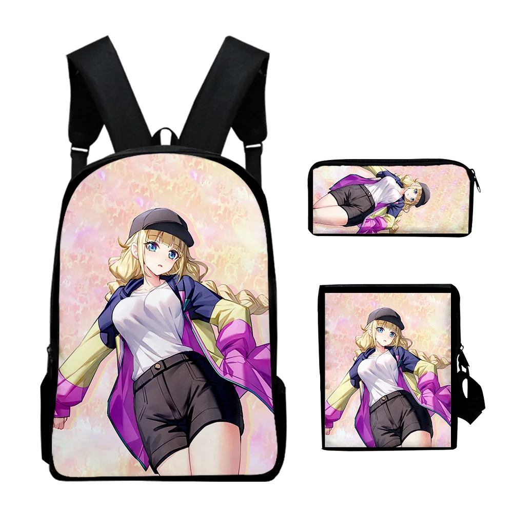 

Harajuku Popular Party Kongming 3D Print 3pcs/Set pupil School Bags Laptop Daypack Backpack Inclined shoulder bag Pencil Case