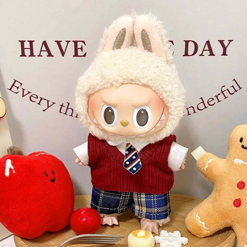 Ensemble de vêtements de poupée Labubu 17cm, tenue de robe à la mode pour V1v2v3 Labubu, accessoires de vêtements de poupée en coton idole Kpop, cadeaux de noël
