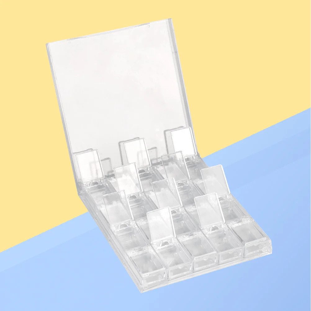 1 pçs caixa de armazenamento de glitter do prego com 20 slots caso transparente organizador para contas da arte do prego lantejoulas diamante jóias manicure