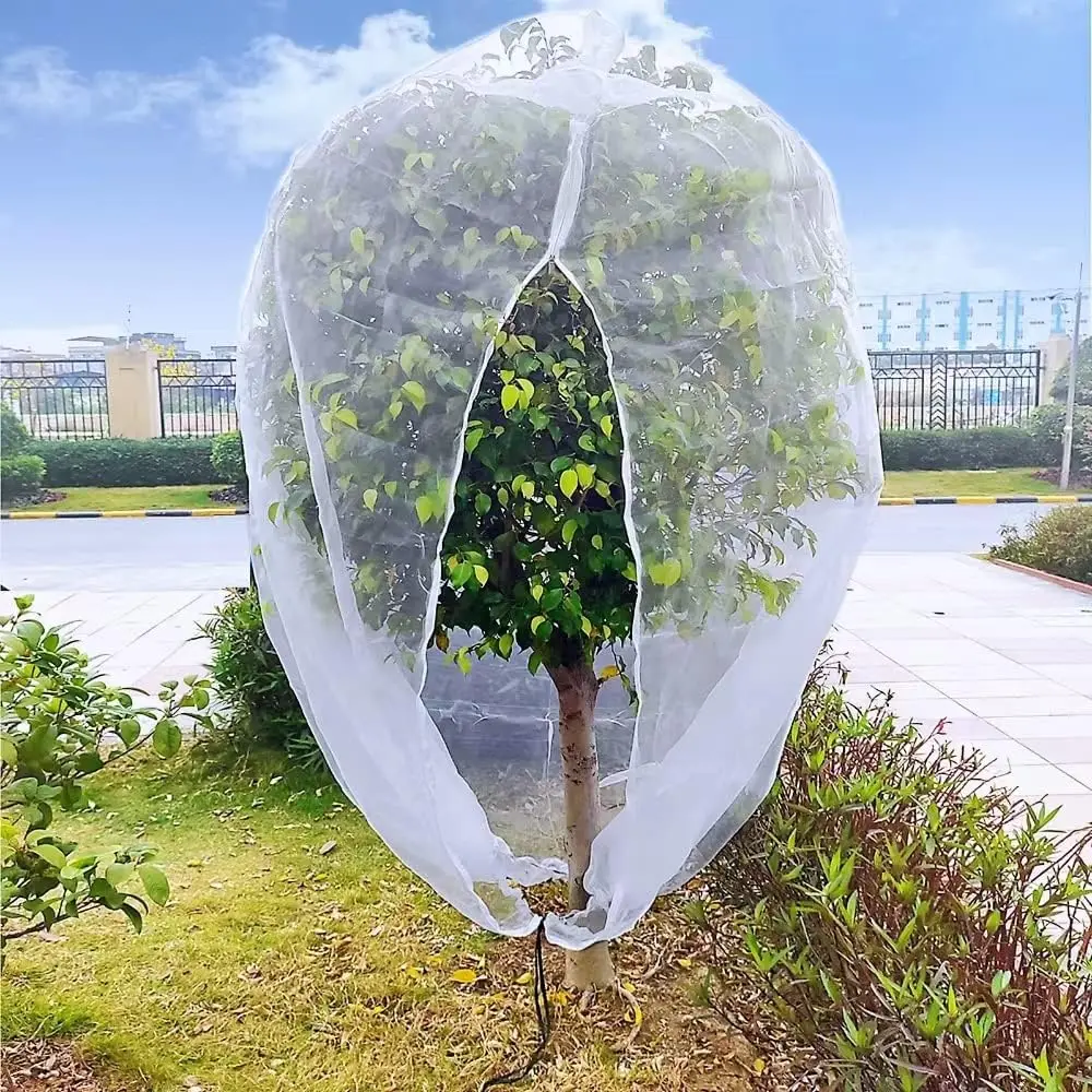 

10x10ft Fruit Tree Netting with Zipper & Drawstring, Garden Mesh for Birds, Squirrels & Bugs, Weatherproof