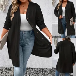 2024 plus size nowy damski sweter z długim rękawem zapinany na guziki dzianinowa kurtka damska plus size kardigan jesienne style