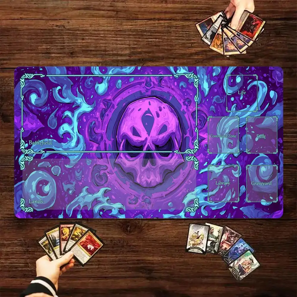

Игровой коврик Magic Card с зоной. Таинственная руна, волшебный череп. MTG игровой коврик для сбора игровых ковриков. Настольный коврик. Командирский боевой игровой коврик.
