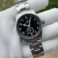 Steeldive Men Automatic Watch 39MM Pilot Mechanical Wristwatch 200M Waterproof C3+BGW-9 Luminous Sapphire NH35 Small Second Dial