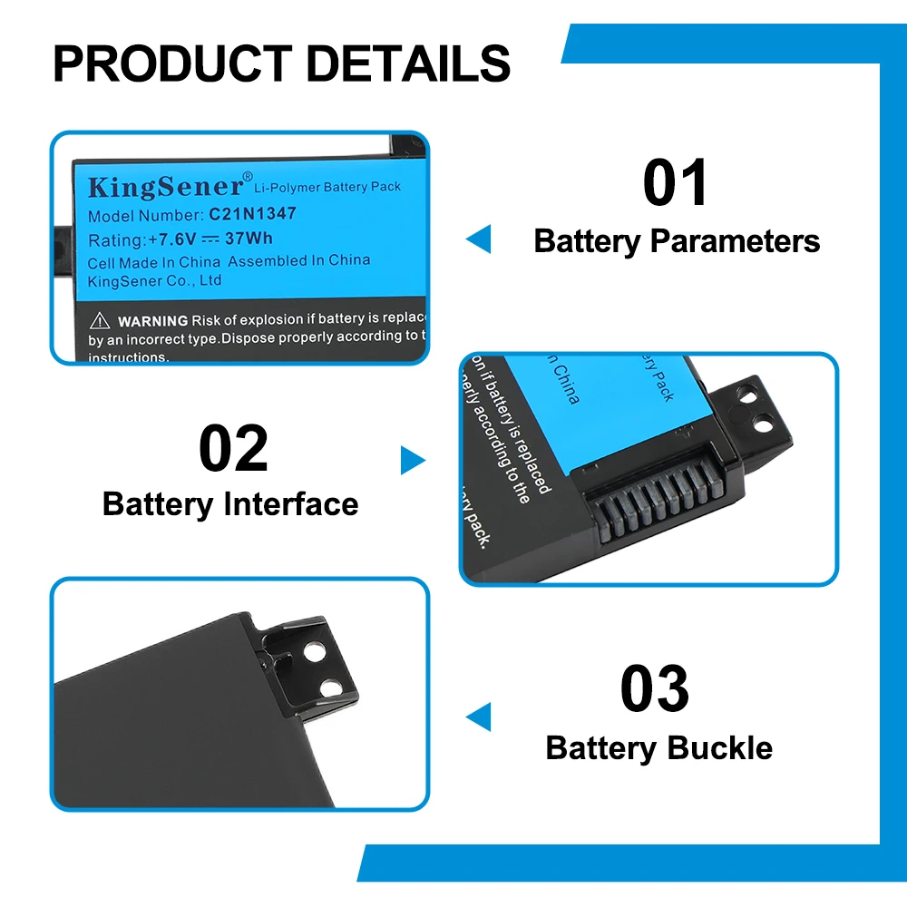 7.6V 37WH KingSener C21N1347 Laptop Battery For ASUS X554L X555 X555L X555LA X555LD X555LN X555MA 2ICP4/63/134 Free Tools