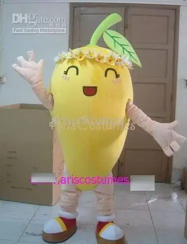 New Adult Cute Mango Fruit Party Mascot Costume Christmas Fancy Dress Halloween Mascot Costume Free Ship