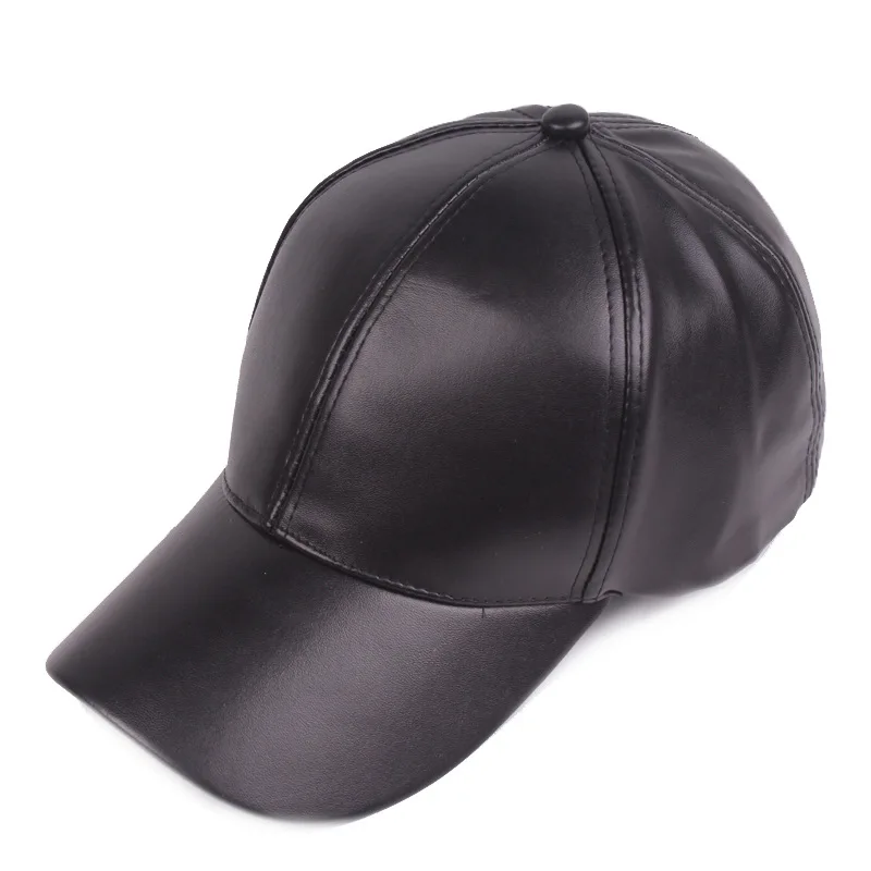 Casquette de baseball en cuir PU pour hommes et femmes, visière, panneau lumineux, solide, casquette hip hop, chapeau de soleil extérieur, casquettes de sport réglables