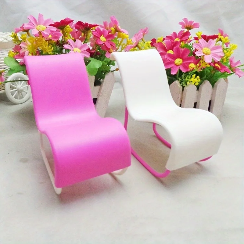 1pc Rocking Chair Accessories random Color For Barbie Dolls House Decoration Rocker