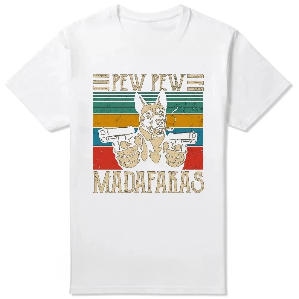 

Cool Pew Pew Vintage Belgian Shepherd Malinois Dog T Shirts Tee Tops Round Neck Fashion Tshirt Clothing Casual Basic T-shirts