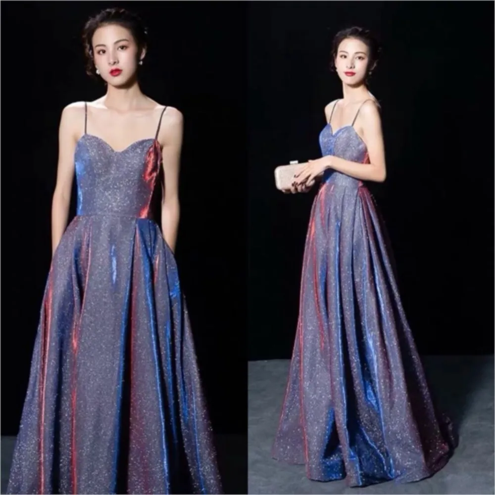 2024 New Arrival Adult Ceremony Banquet Elegant Slimming Socialite Starry Dress Evening Women