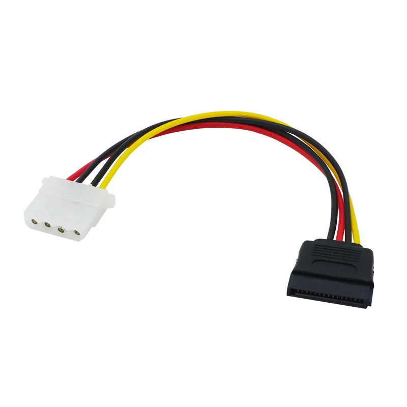 Extensor de potencia de disco duro SATA Lingable, cable de extensión de 15 pines hembra a Molex 4P hembra, para HDD, SSD, Cables de alimentación de 20CM