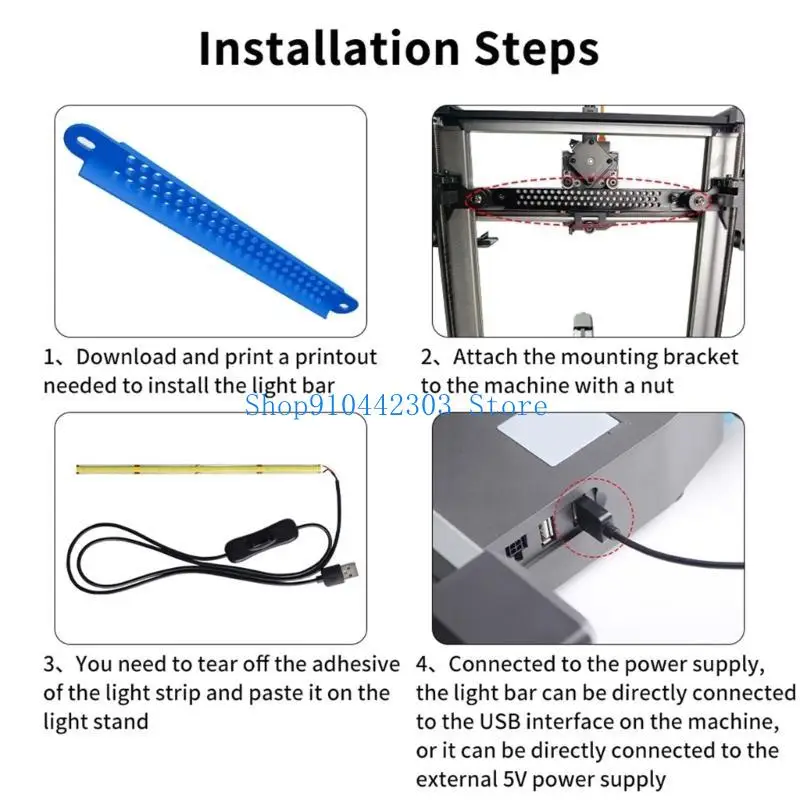 

L4MD Efficient LED Light 200mm Perfect For 3D Printer Lighting Enhancement