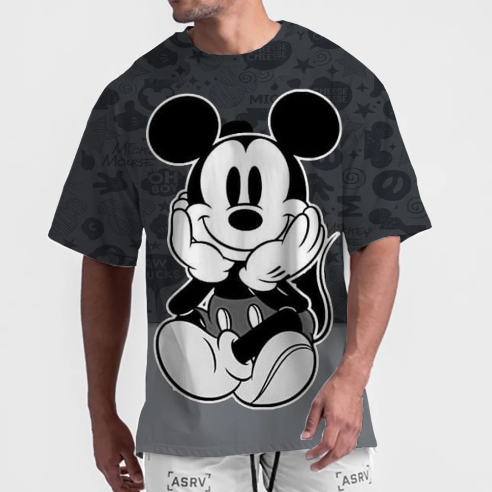 

Men Disney Mickey Mouse Print T-Shirt Summer Boy Street Fashion Casual Sports Loose O Neck Quick Dry Short Sleeve Clothing Kid