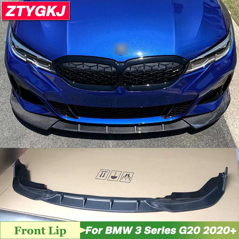 FD Style High Quality Carbon Fiber Front Bumper Lip Splitters For BMW 3 Series G20 Tuning 2020 Up