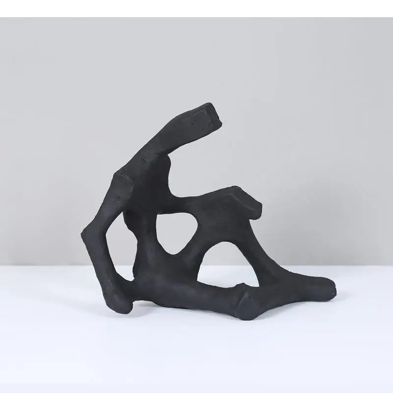 Simple Resin Crafts Abstract Geometry Sitting Position Figure Statue Artist Desktop Ornament Living Room Home Decor Accessories