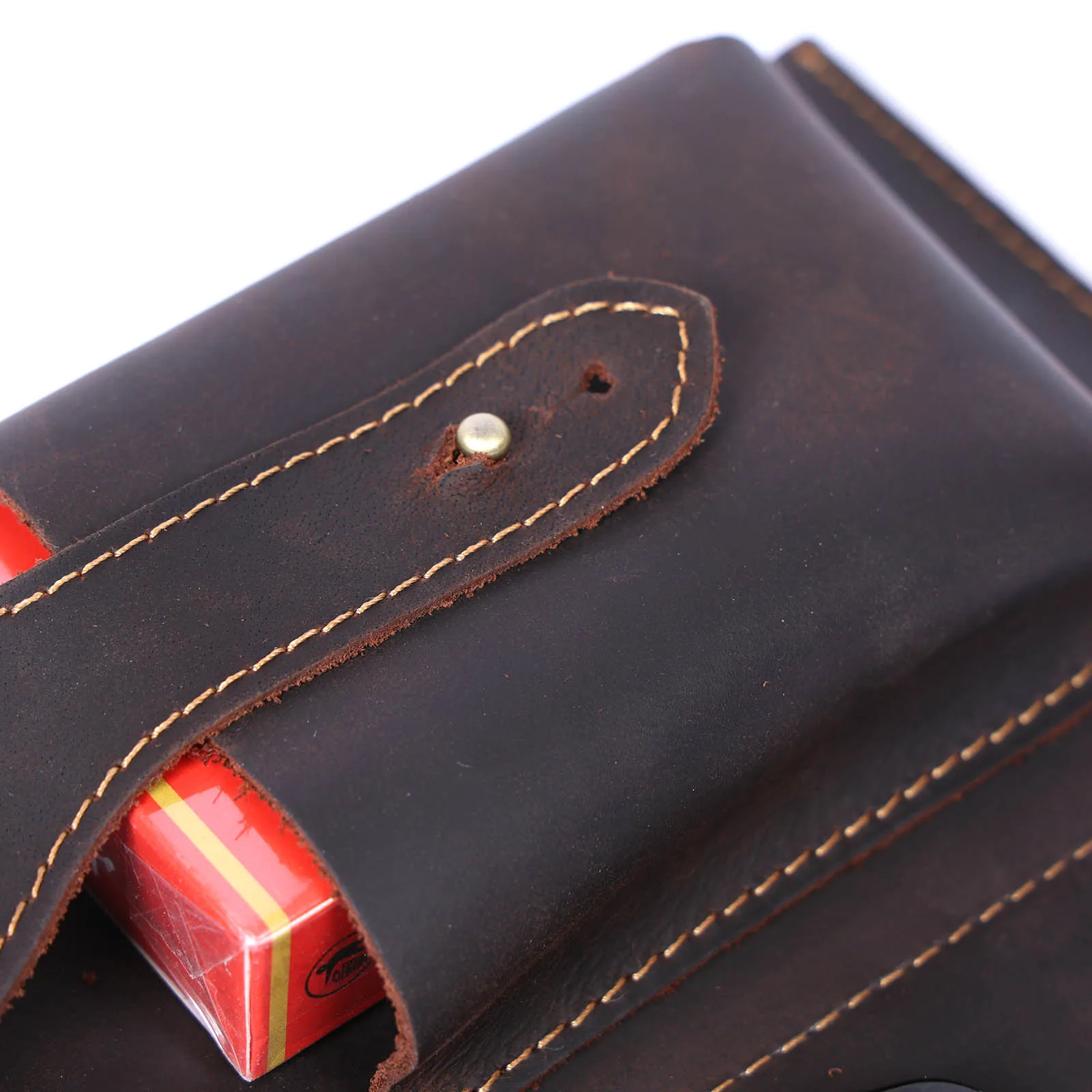 S.WORKER Vintage Herren-Gürteltasche aus Vollnarbenleder, Echtleder-Freizeitgürteltasche für Handy und Schlüssel. – Detail 14